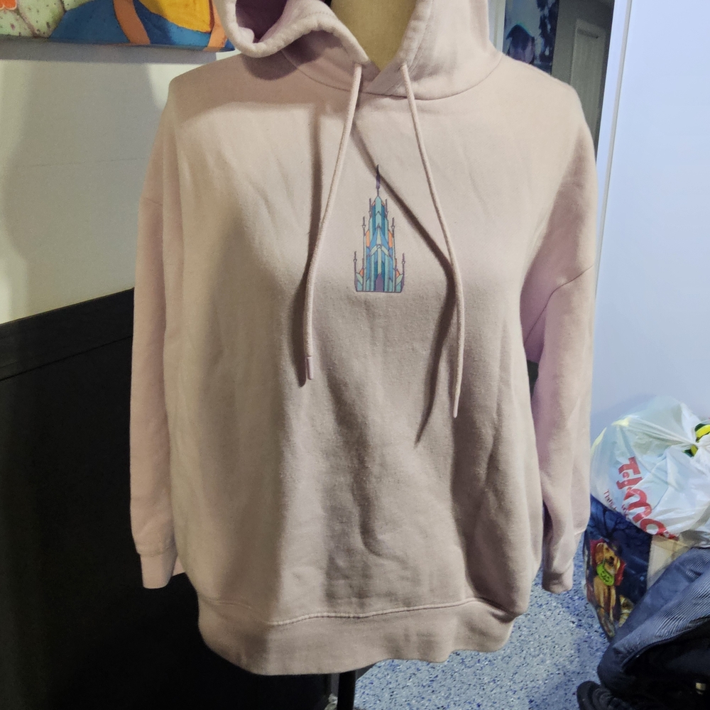 Disney Light Pink Hoodie with Castle Design